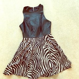 Faux leather dress with cutouts